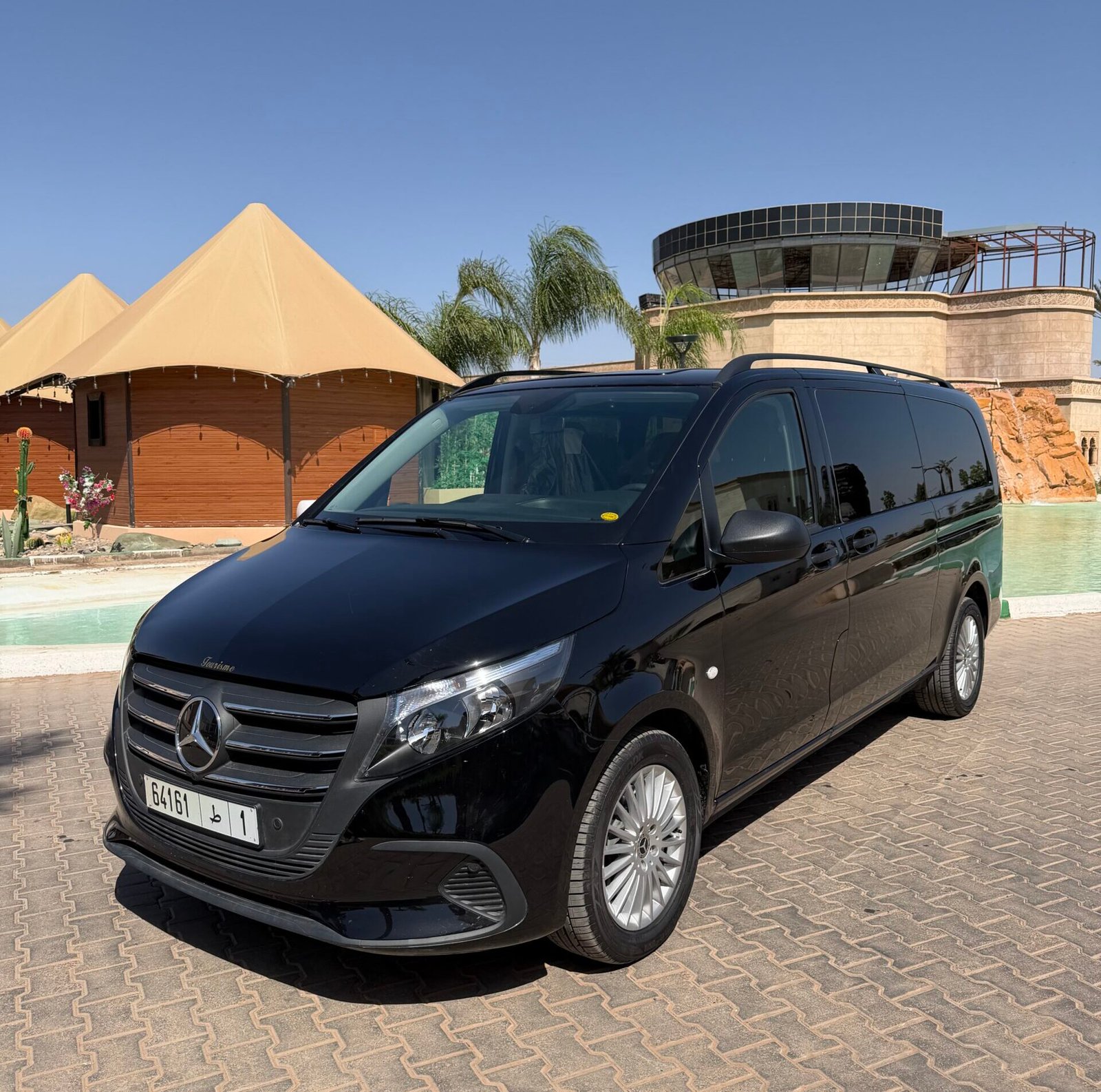Mercedes Vito black executive van — private transfer Marrakech